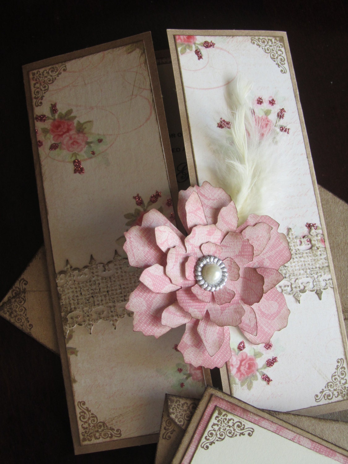 Shabby Chic and Pink Wedding Invitations