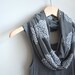 INFINITY SCARF - Screen Printed - White Flowers on Gray