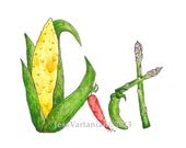 Dirt Whole Food Watercolor Vegetable Illustration