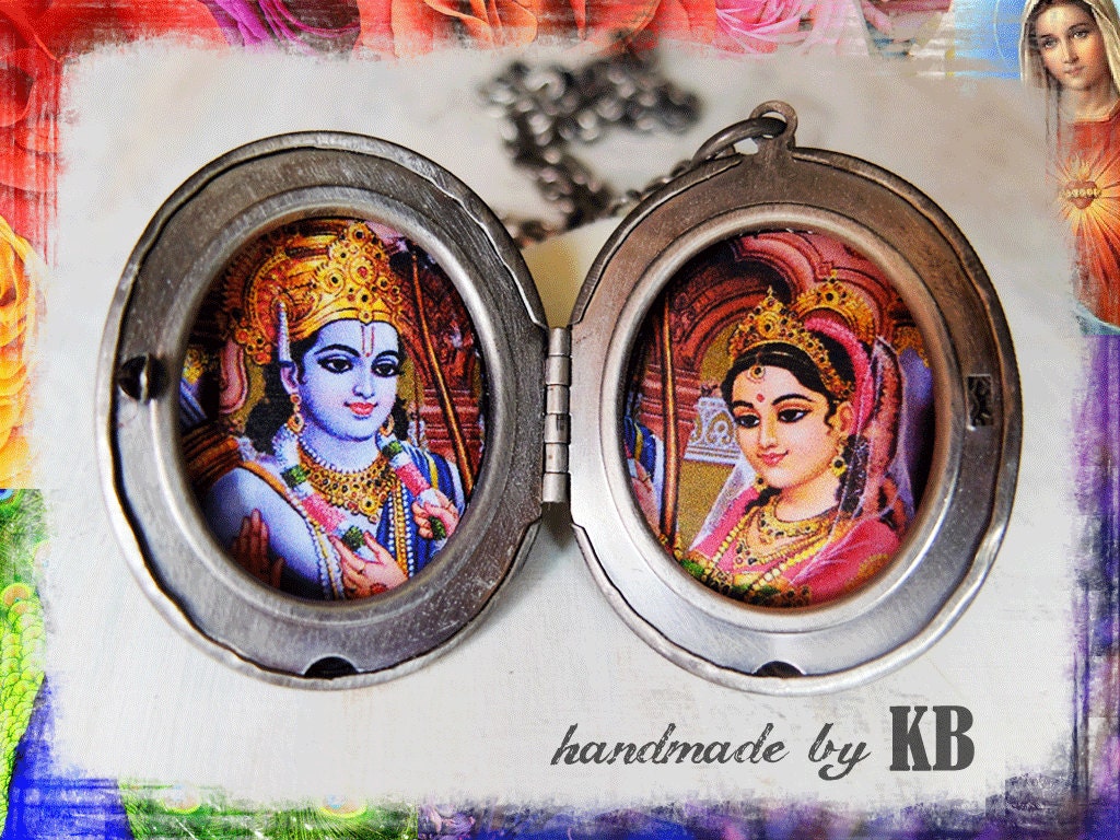 Sita and Rama Locket - Yoga Inspired Necklace Hindu Jewelry