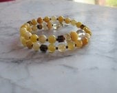 Strength and Balance Natural Yellow Stone and Crystal Solar Plexus Chakra Healing Bracelet