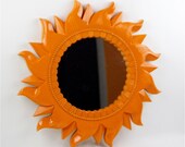 Flower Mirror - Orange - Sunflower Wall Hanging Decor - Girls Room - Nursery