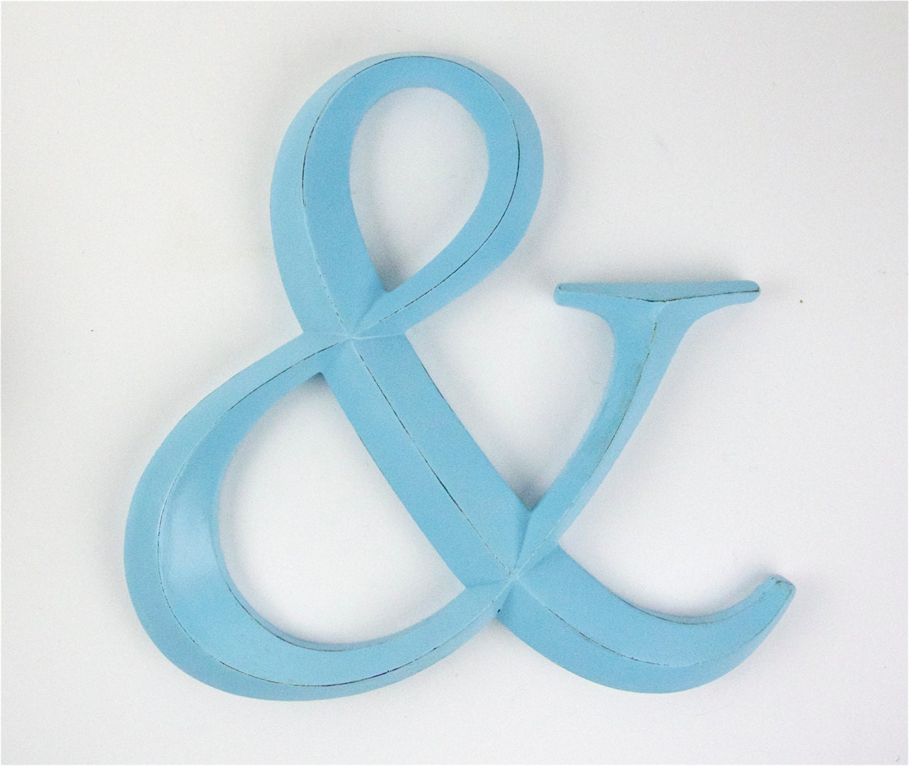 Large Ampersand Aqua Light Turquoise Painted Wall by RetroPops