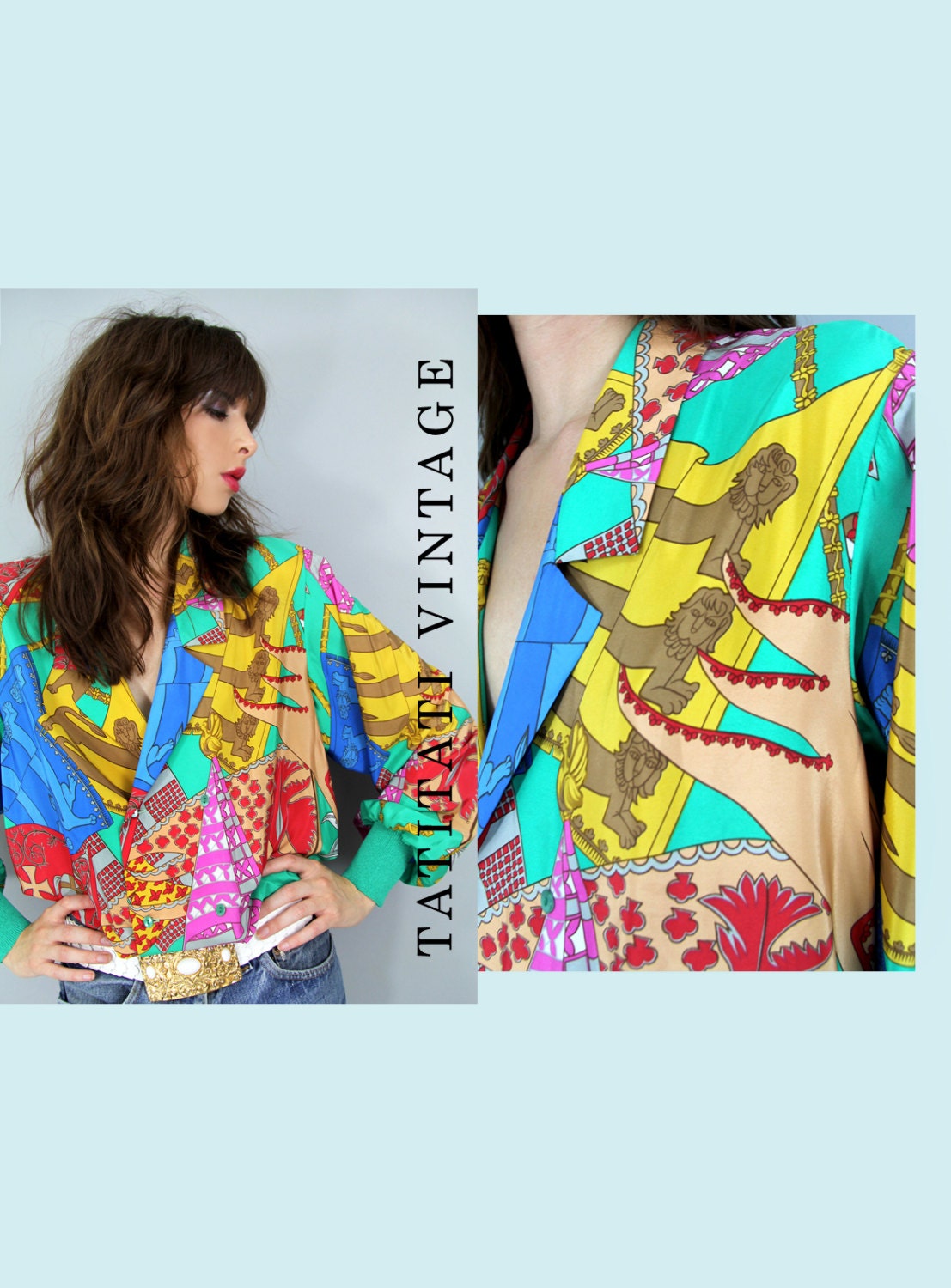 70s Vintage CASTLEBERRY I.MAGNIN Medieval LYONS Blouse // Vintage Clothes by TatiTatiVintage on Etsy