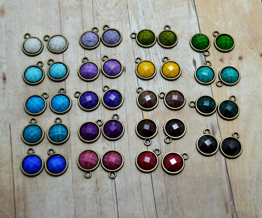 Colorful Mable Resin Gem Drop 10mm 10pcs