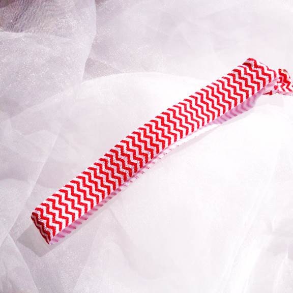 Red Chevron Stretchy Headband
