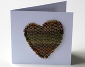 Handwoven Heart Card - Browns