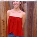 MAY SALE Vintage 1970s Ultra Suede Rust Elastic Festival Blouse Tube Top One Size Fits Most