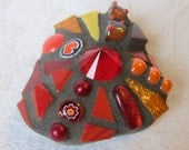 Mini Mosaic Stone - Good Luck Stone red