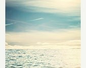 SALE 30% OFF Breath: Beach Photo Florida Seascape Ocean photograph seascape 8x8 Fine Art Print Blue sky clouds sea