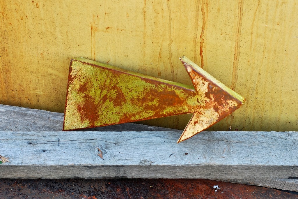 Metal Arrow, Home Decor, Vintage Inspired Metal Arrows - Drop Metal - Ready to Ship