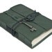 Green Leather Journal with Skeleton Key Bookmark