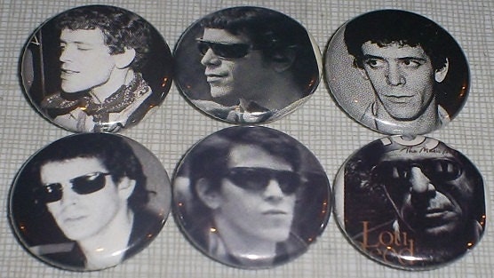 6 Lou Reed VELVET UNDERGROUND one inch pin back buttons badge set