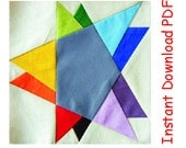 Wonky double star  paper pieced quilt block INSTANT DOWNLOAD PDF pattern