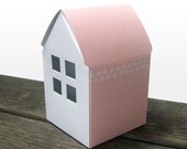 Set of 10 Pink House Favor Boxes