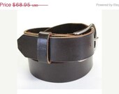 SALE NEW Leather Belt - Cafe - Handmade in the U.S.A.