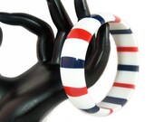 Patriotic Striped Lucite Bangle, ca. 1960s Best Plastics New Old Stock