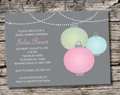 HANGING PAPER LANTERNS Bridal Shower Couples Shower Invitation - You Print