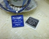 Teaching Let The Adventure Begin Teacher Glass Tile Pendant Necklace