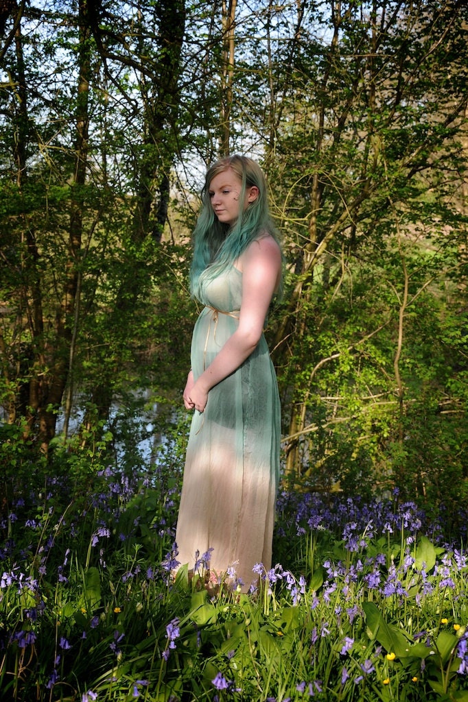 Goddess dress Mint green & ivory maxi dress Pastel sheer silk chiffon beach cover up Summer festival fairy dress Free Size s m l xl xxl