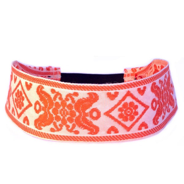 Maroque, White and orange headband
