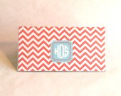 Checkbook Cover Vinyl   CORAL SQUARE