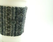 Coffee Sweater Coffee Cozy BLUE & GRAY Fair Isle Sweater Wool Coffee Sleeve