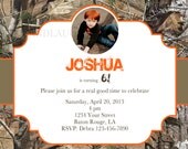 Custom Girl or Boy Realtree Camo Birthday Invitation Digital File 4x6 Matching Thank You Card