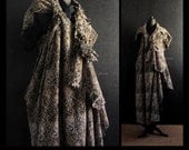 Asymmetric dress coat jacket spring summer 2013 by Jevda hand stitched avant garde clothing one of a kind free size US 10/12/14