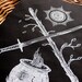 The Tarot Suits BACK PATCH hand drawn and handmade screen printed patch, white on black