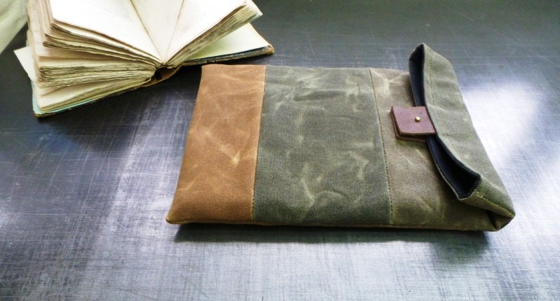 Waxed canvas IPad case / IPad2 Sleeve pouch/satchel multi color