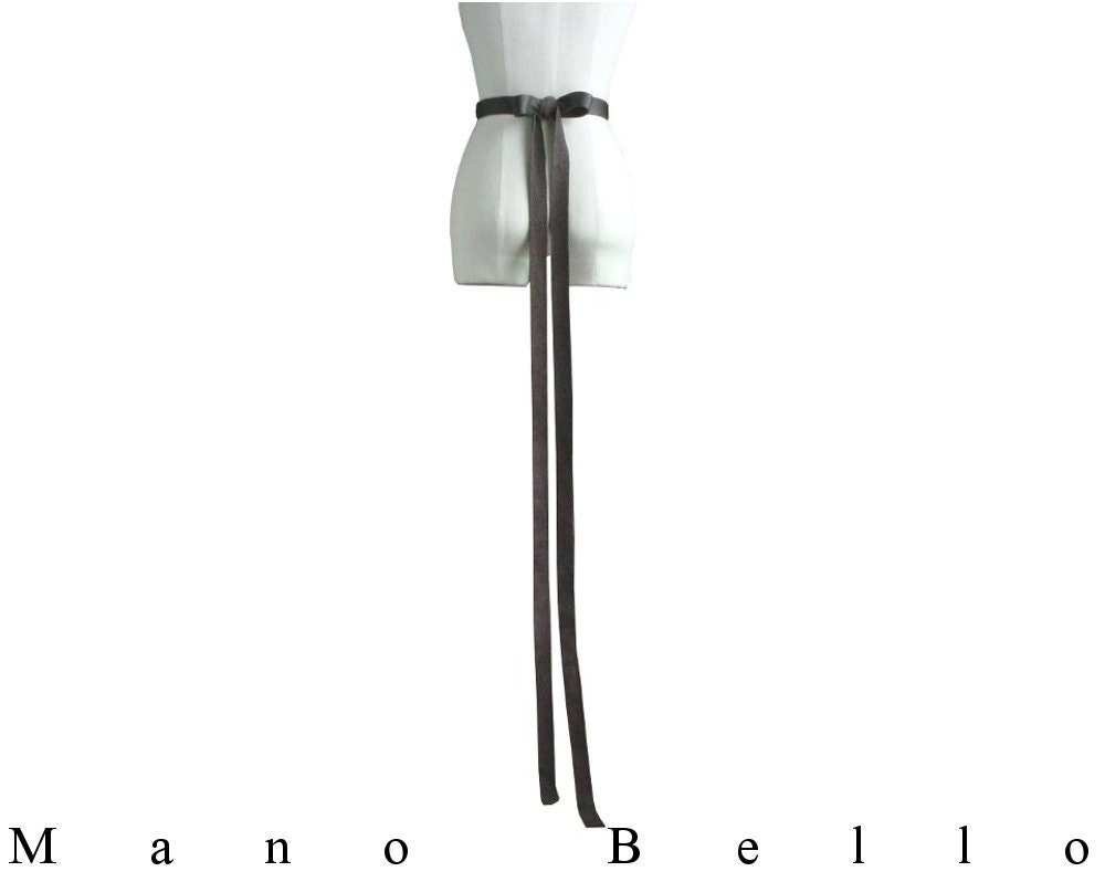 Extra Long Bow Belt or Harness Dark Brown Leather Wrapping Strap Belt, only 1