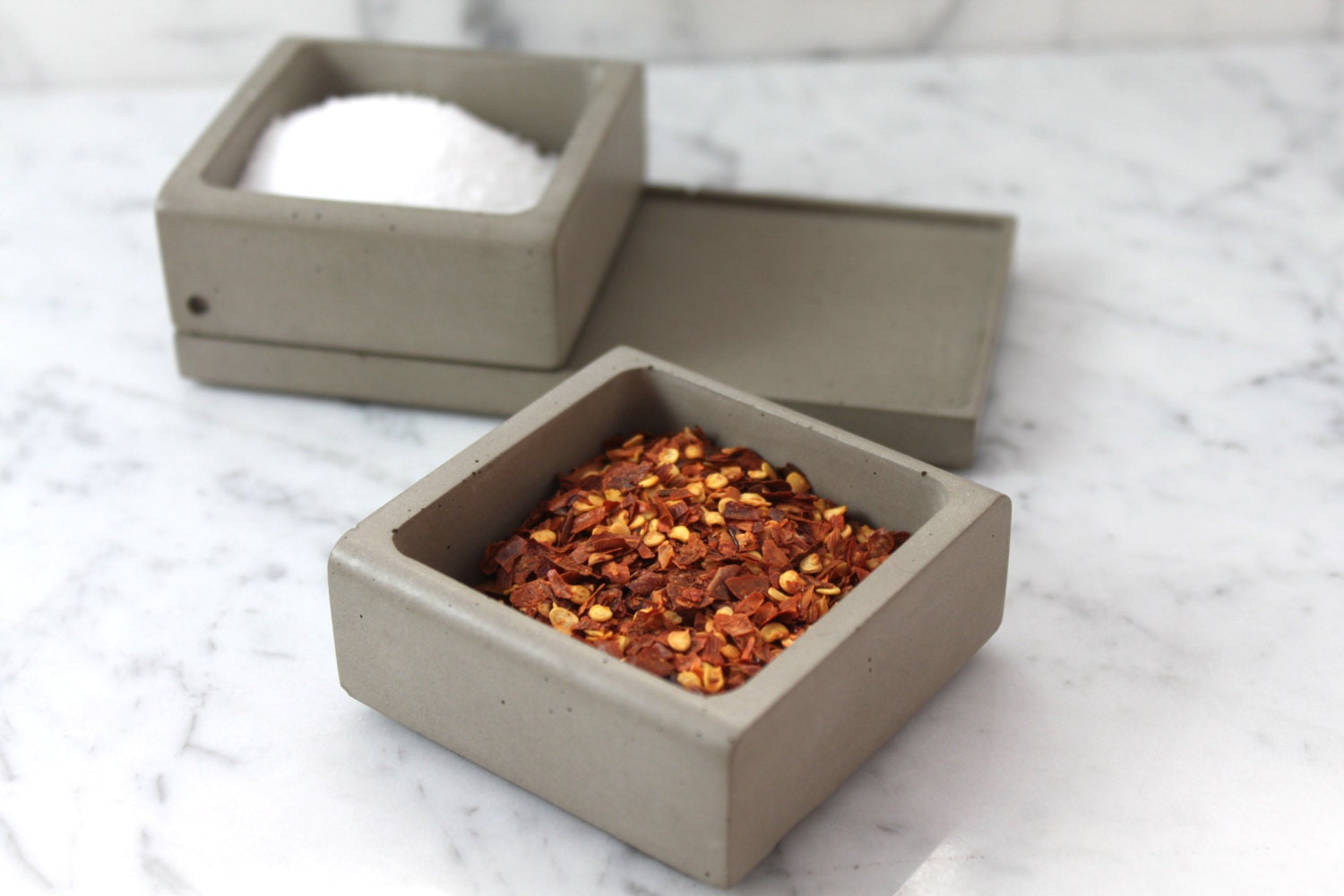 Salt and Spice Caddy. Spice & Salt Caddy. Spice Containers. Concrete Caddies