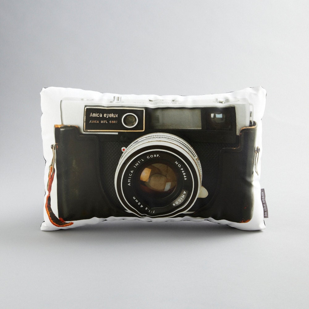 Vintage Amica Eyelux Camera Canvas Printed Pillow