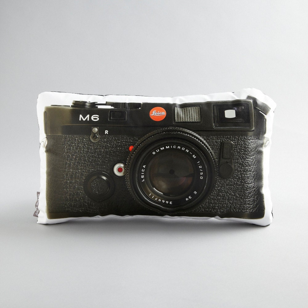 Vintage Lecia M6 Printed Camera Pillow