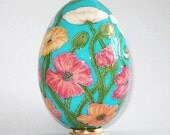 Poppies. Goose egg. Pysanka.
