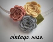 The Jane Headband in Vintage Rose- Felt Flower Headband for Newborns-Adult
