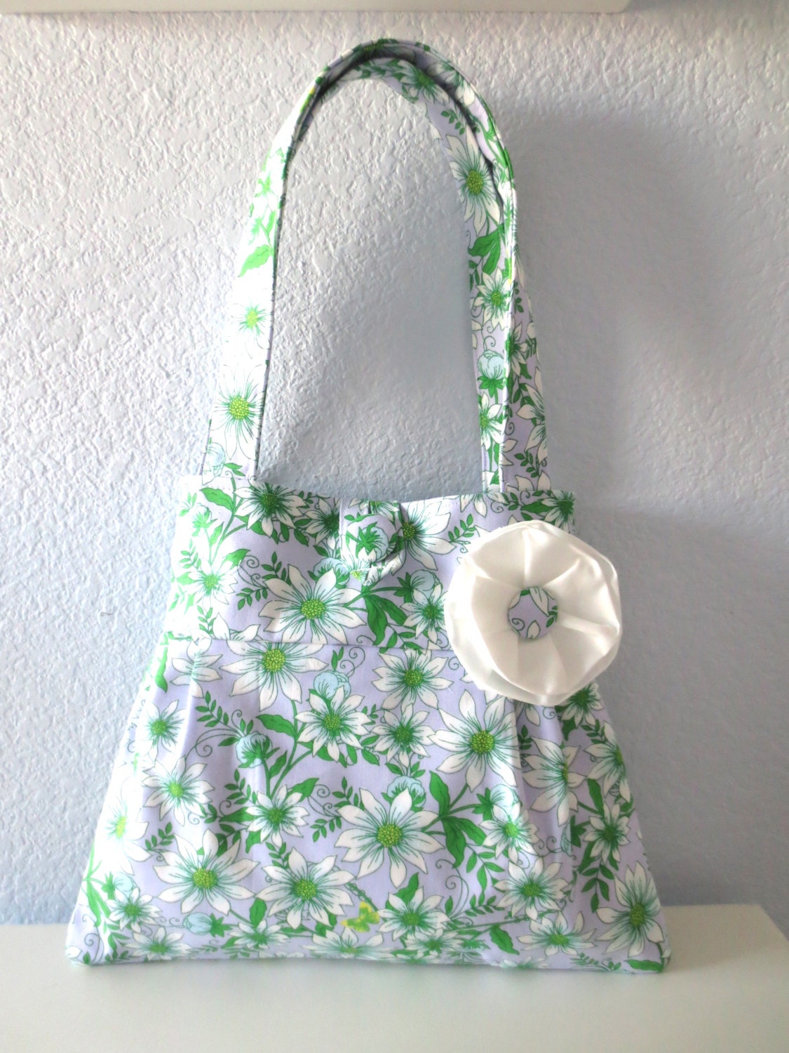 Porcelain Daisies, OOAK Handbag