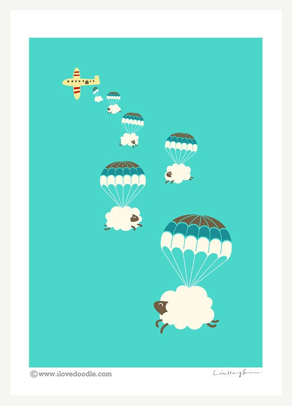 Sheepy Clouds - Print