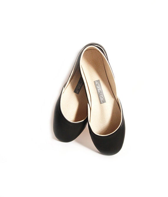 up-cycled soft leather audrey black ballet flats.