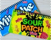 Candy Box Spiral Notebooks - Upcycled Covers - Set of 2