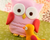 Owl  and bird Cake topper