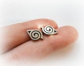 Naruto men earrings - Naruto sterling silver post earrings - Hidden Leaf Village jewelry - Konohagakure earrings