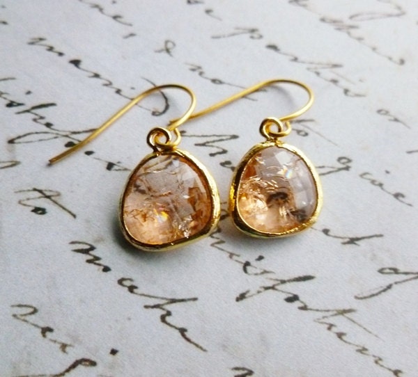 Peach Gold Earrings