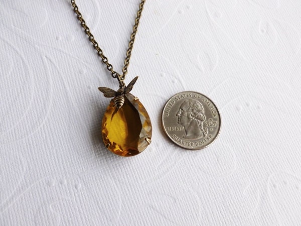 Honey Bee Necklace - Topaz