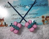 Pink Butterfly Bobby Pins