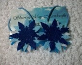 Snowflake Navy and Blue Hair ties / Hair Ponys