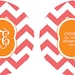 Personalized Luggage Tag- Choose Colors- Chevron- Monogram