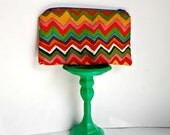 Zipper pouch, cosmetic case, pencil bag : Primary Zig Zags