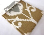 iPad mini OR Kindle Fire OR nook HD sleeve -beige tan grey blue ikat designer fabric - gadget case cover - suzani decorator julieandco2